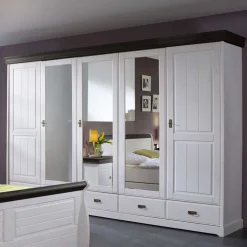 Wohnen Landhaus Schlafzimmer Pisino aus Kiefer Massivholz (vierteilig)