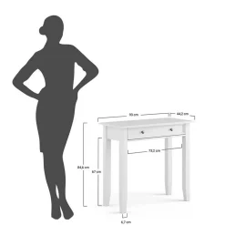 Landhaus Schminktisch in Weiß mit Eiche - Bordona^Wohnen Best