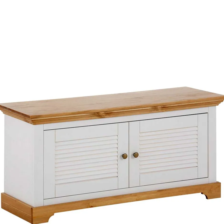 Wohnen Landhaus Schuhbank in Weiß & Honig - Axdonira