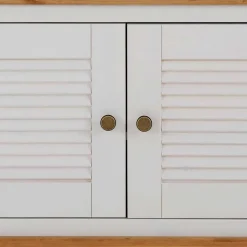 Wohnen Landhaus Schuhbank in Weiß & Honig - Axdonira