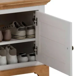 Wohnen Landhaus Schuhbank in Weiß & Honig - Axdonira