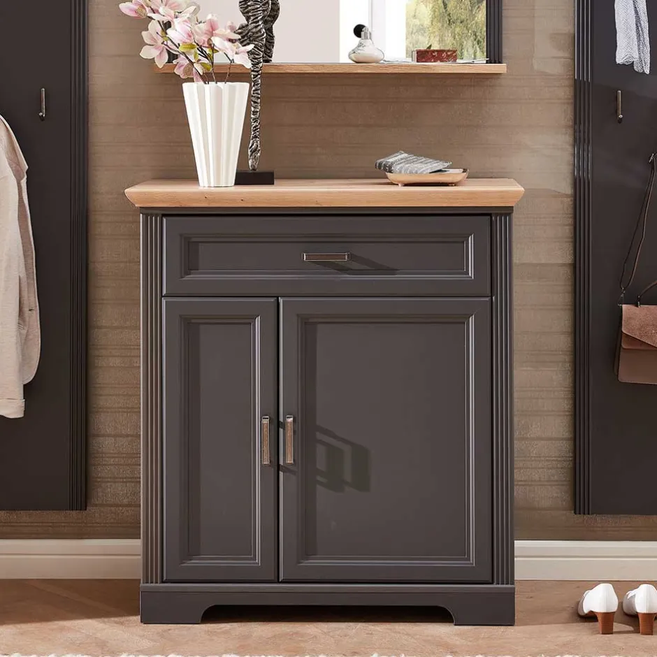 Landhaus Schuhschrank in Dunkelgrau - Thumbs^Wohnen Best