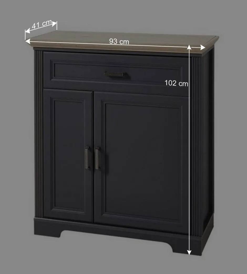 Landhaus Schuhschrank in Dunkelgrau - Thumbs^Wohnen Best