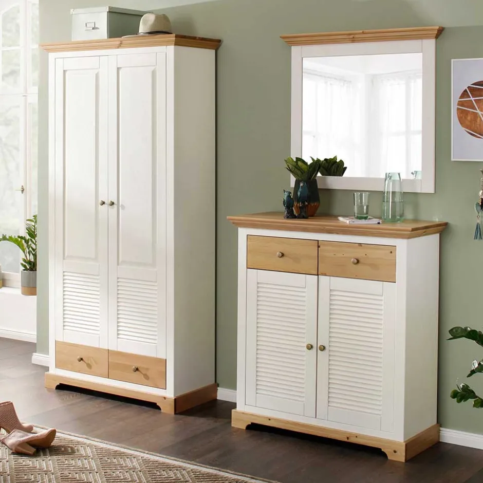 Landhaus Schuhschrank mit Lamellentüren - Axdonira^Wohnen Sale