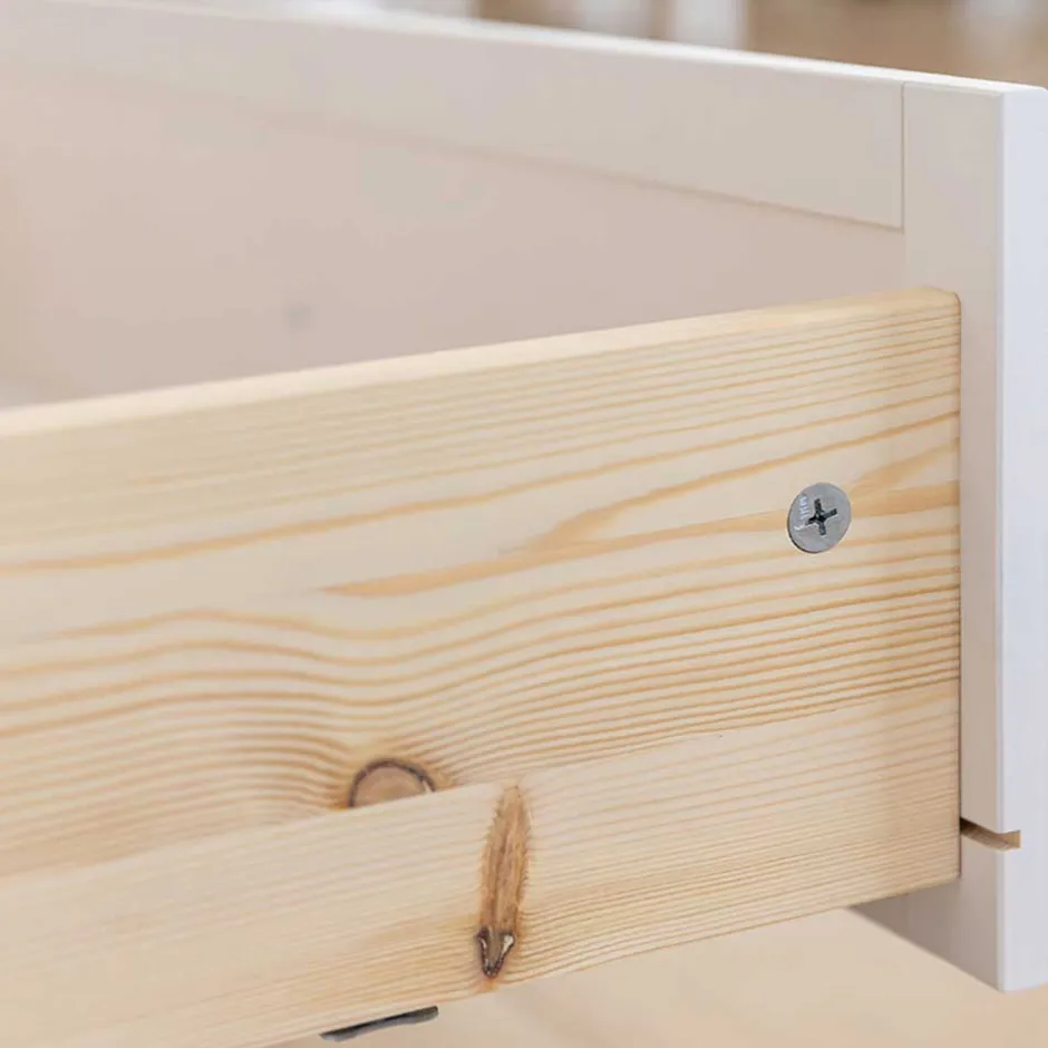 Wohnen Landhaus Sideboard in Weiß & Natur Kiefer - Saluts