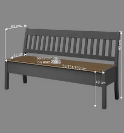 Wohnen Landhaus Sitzbank in Grau mit Natur - Ziamora