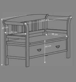 Wohnen Landhaus Sitzbank Jytte mit Lehne