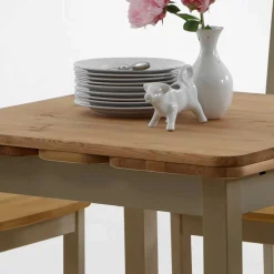 Wohnen Landhaus Sitzgruppe Seramya in Grau Kiefer (fünfteilig)