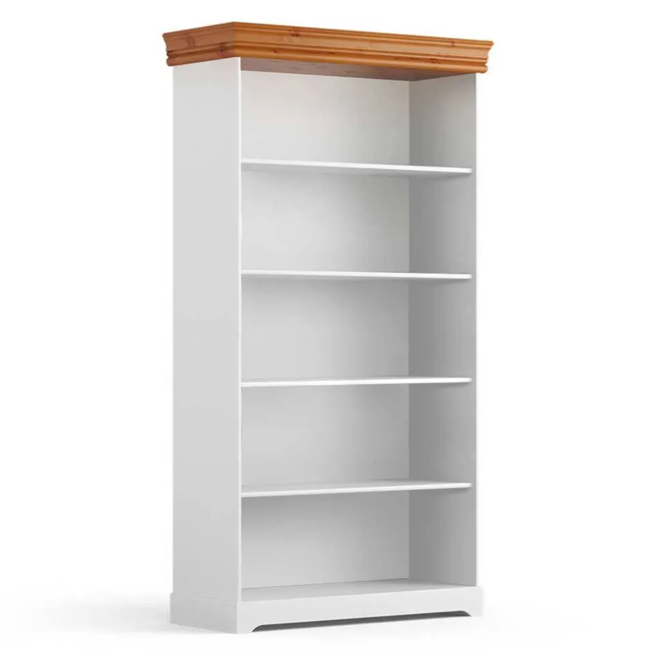 Landhaus Standregal in Weiß und Kiefer - Varicano^Wohnen Clearance