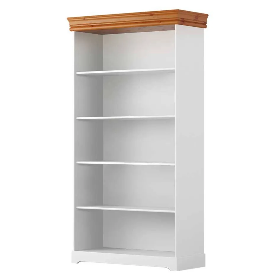 Landhaus Standregal in Weiß und Kiefer - Varicano^Wohnen Clearance