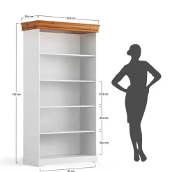 Landhaus Standregal in Weiß und Kiefer - Varicano^Wohnen Clearance