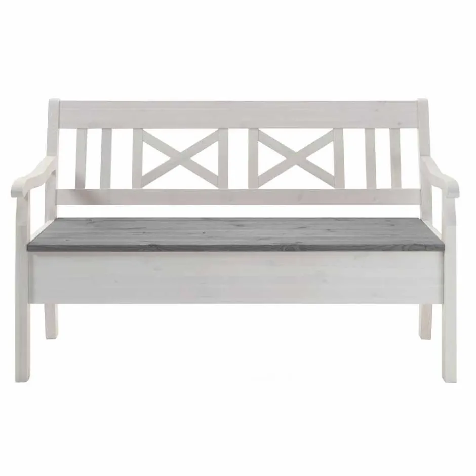 Landhaus Truhenbank Yoan aus Kiefer Massivholz^Wohnen