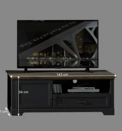 Landhaus TV Board & Vitrine Set - Thumbs (zweiteilig)^Wohnen