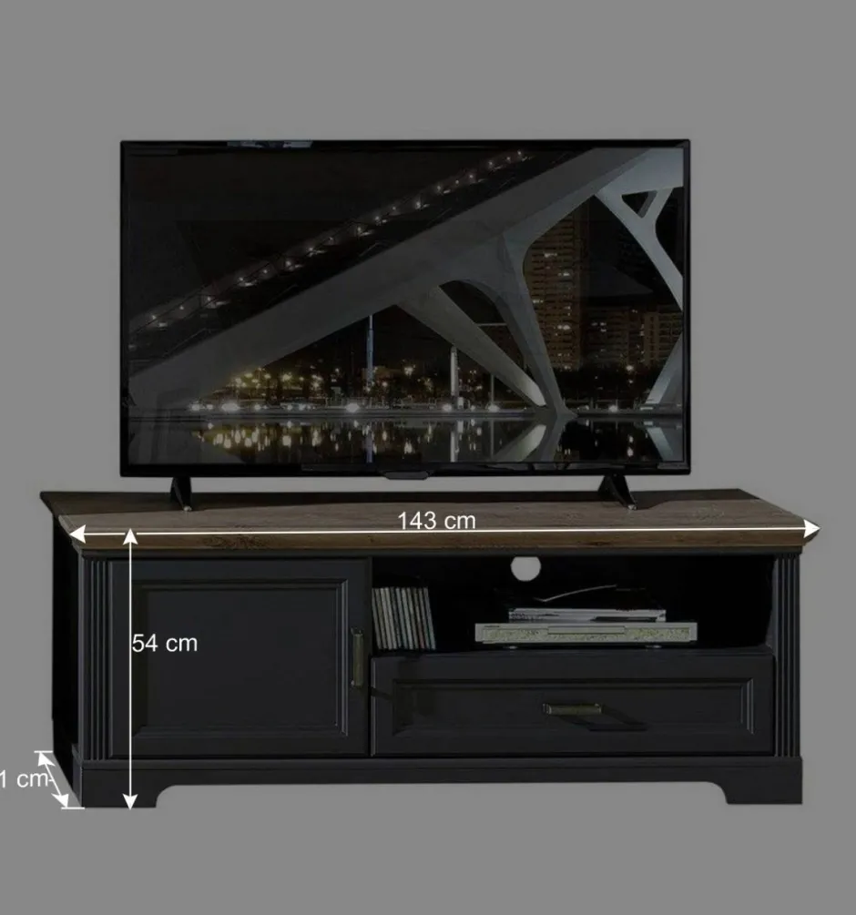 Landhaus TV Board & Vitrine Set - Thumbs (zweiteilig)^Wohnen