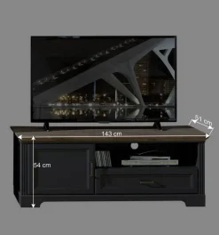 Wohnen Landhaus TV Lowboard & Standvitrine - Thumbs (zweiteilig)