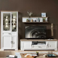 Wohnen Landhaus TV Wohnkombination mit LED - Sinolita (dreiteilig)