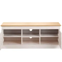 Wohnen Landhaus TV-Board in Weiß und Kiefer Honig - Zentra