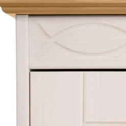 Wohnen Landhaus TV-Board in Weiß und Kiefer Honig - Zentra