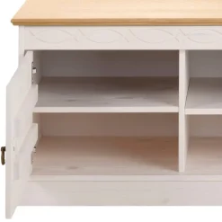 Wohnen Landhaus TV-Board in Weiß und Kiefer Honig - Zentra