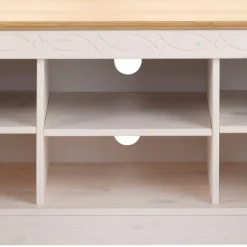 Wohnen Landhaus TV-Board in Weiß und Kiefer Honig - Zentra