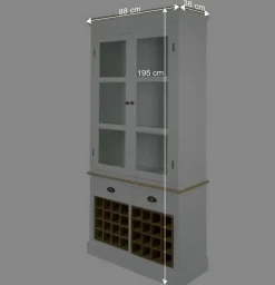 Wohnen Landhaus Vitrine Calavon in Weiß