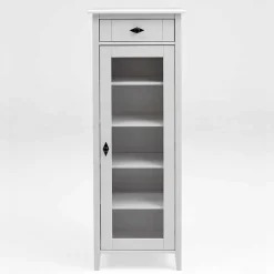 Landhaus Vitrine fürs Badezimmer in Weiß - Satumare^Wohnen Outlet
