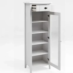 Landhaus Vitrine fürs Badezimmer in Weiß - Satumare^Wohnen Outlet