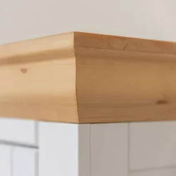 Landhaus Vitrine in Weiß & Kiefer Natur - Saluts^Wohnen Discount