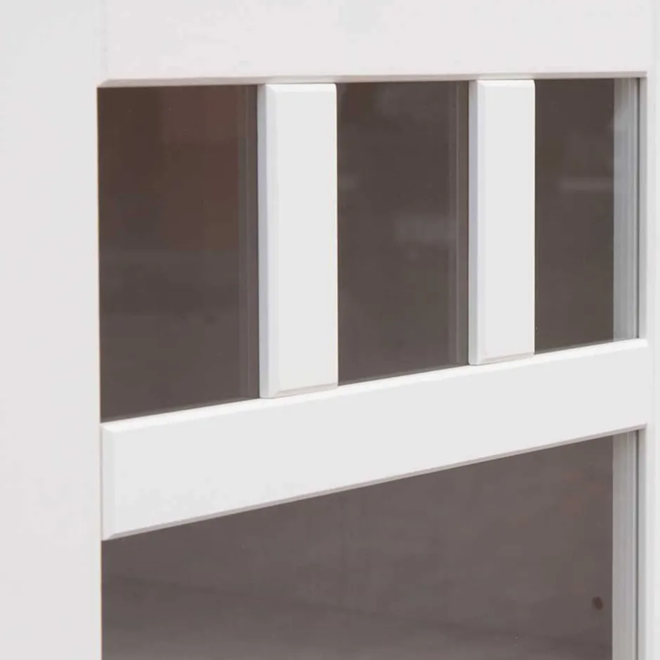 Wohnen Landhaus Vitrine in Weiß und Eiche - Bordona