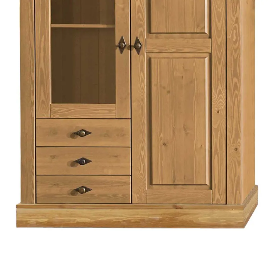 Wohnen Landhaus Vitrine Piatra in Kiefer Natur gelaugt