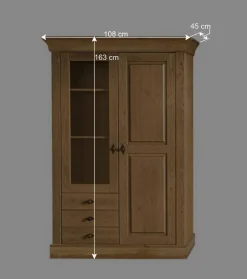 Wohnen Landhaus Vitrine Piatra in Kiefer Natur gelaugt