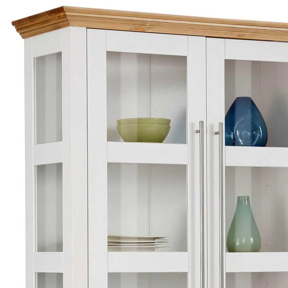 Wohnen Landhaus Vitrinenschrank mit acht Türen - Eyzaco
