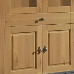 Wohnen Landhaus Vitrinenschrank in Kiefer Lauge & Grau - Eshelas