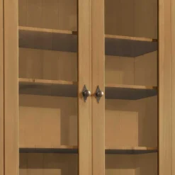 Wohnen Landhaus Vitrinenschrank in Kiefer Lauge & Grau - Eshelas