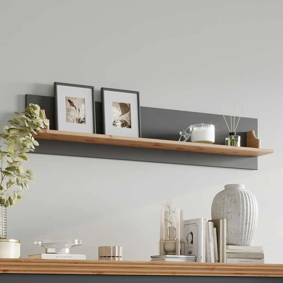 Landhaus Wandboard in Grau und Kiefer - Eromsia (2er Set)^Wohnen