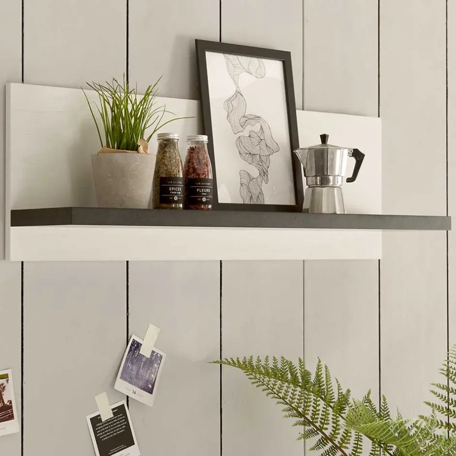 Landhaus Wandboard in Weiß & Anthrazit - Eture^Wohnen Discount