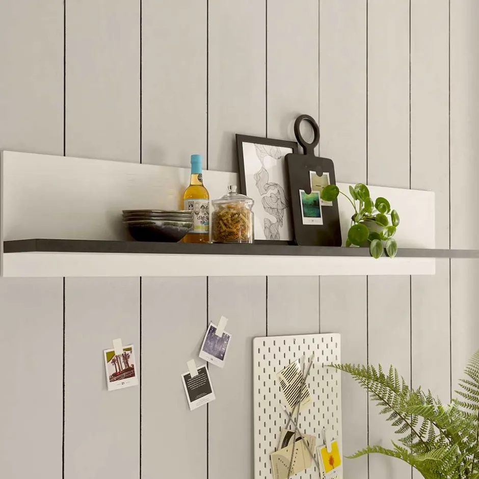 Landhaus Wandboard in Weiß & Anthrazit - Eture^Wohnen Discount