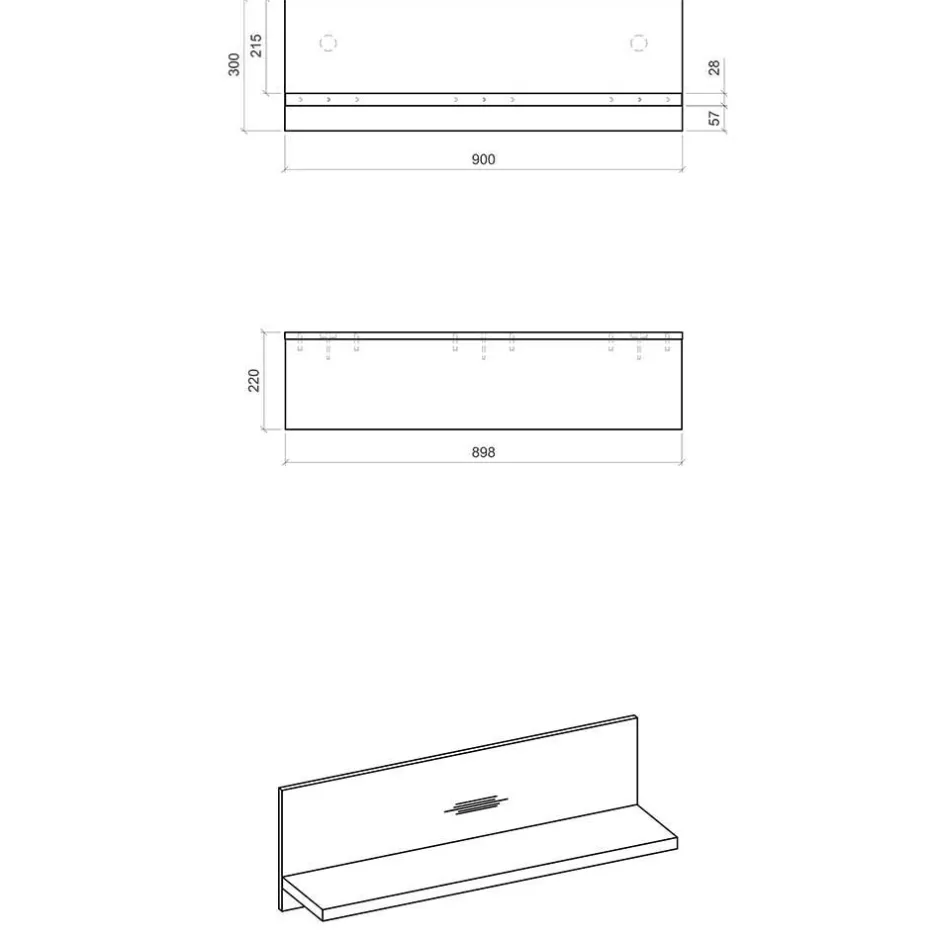 Landhaus Wandboard in Weiß & Anthrazit - Eture^Wohnen Discount