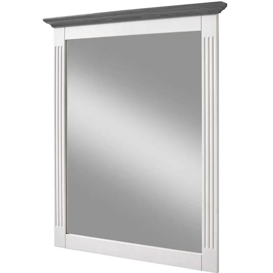 Wohnen Landhaus Wandspiegel in Weiß & Grau - Caneon