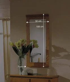 Landhaus Wandspiegel Lerobonica aus Fichte massiv lackiert^Wohnen New