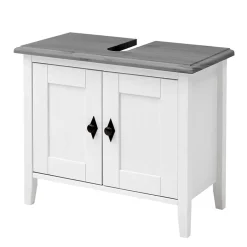 Landhaus Waschtischunterschrank in Weiß & Grau - Mirandesca^Wohnen Best