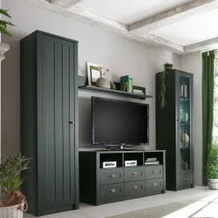 Landhaus Wohnwand in Dunkelgrün - Niestov (vierteilig)^Wohnen Best