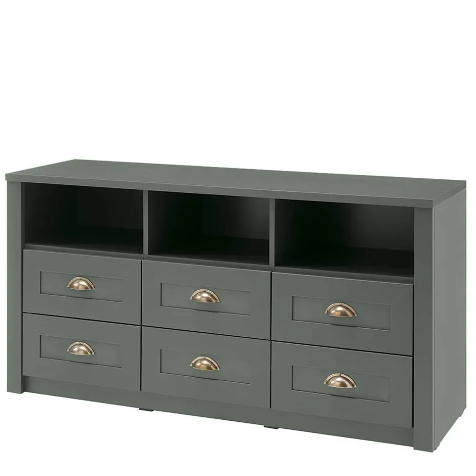 Landhaus Wohnwand in Dunkelgrün - Niestov (vierteilig)^Wohnen Best