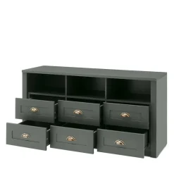 Landhaus Wohnwand in Dunkelgrün - Niestov (vierteilig)^Wohnen Best