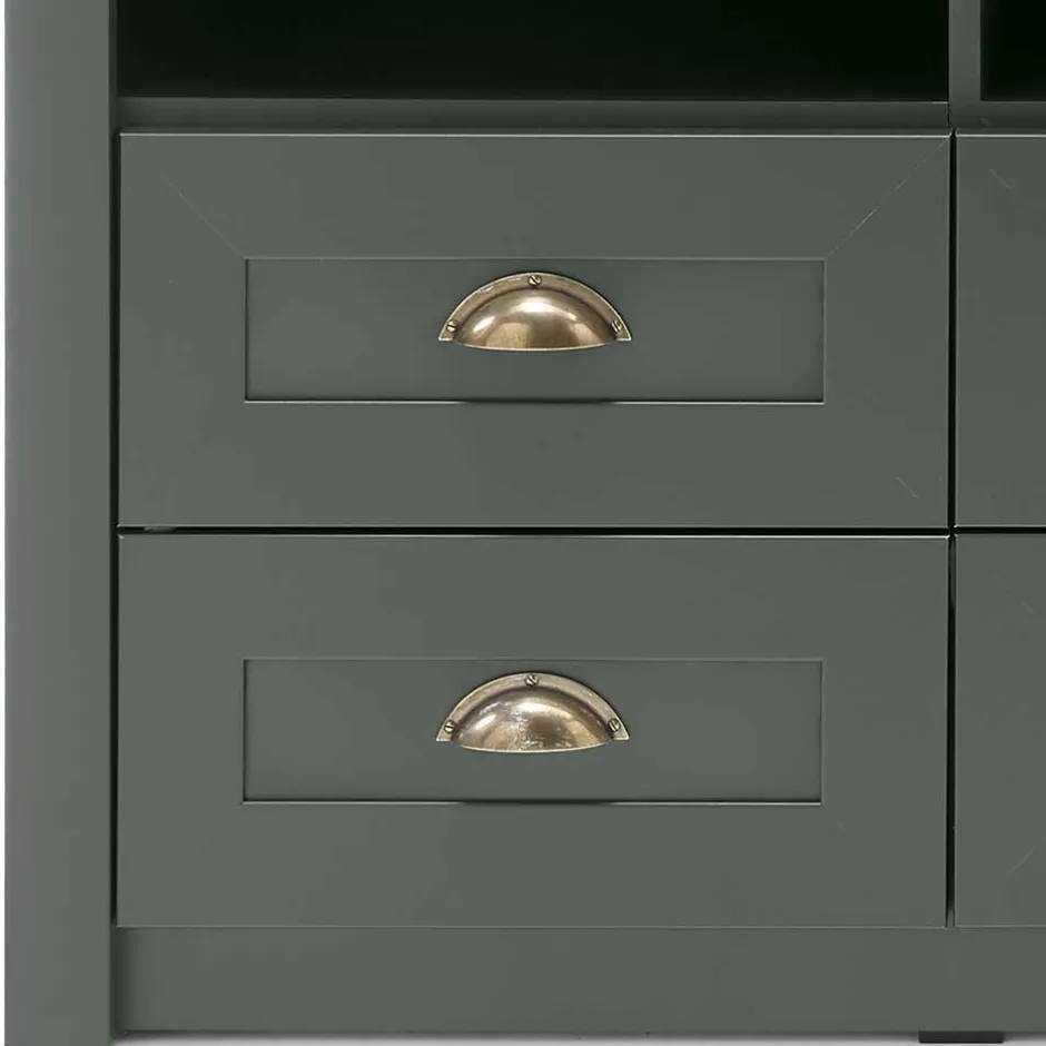 Landhaus Wohnwand in Dunkelgrün - Niestov (vierteilig)^Wohnen Best