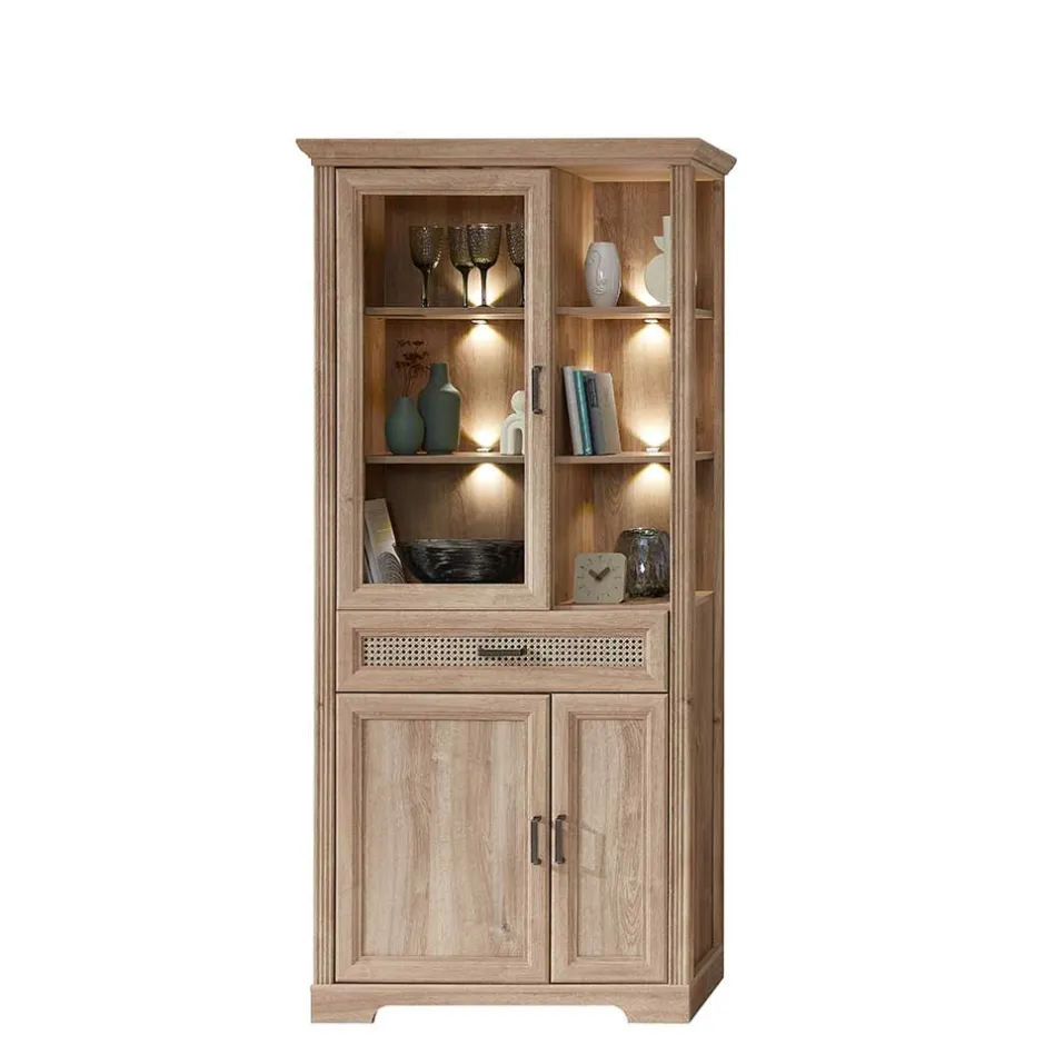 Wohnen Landhaus Wohnwandmöbel in Eiche NB - Barack (dreiteilig)