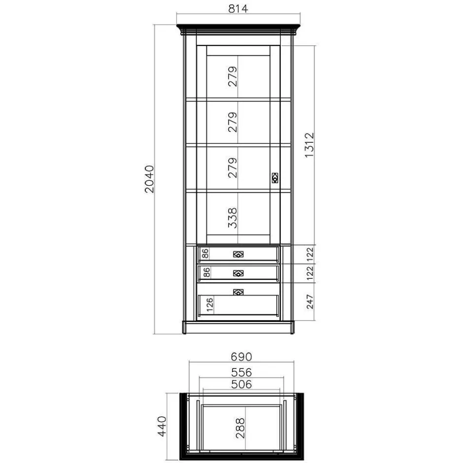 Landhaus Wohnzimmer Anbauwand Set - Diatara (vierteilig)^Wohnen Clearance