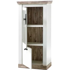 Wohnen Landhaus Wohnzimmer Möbel Set Nedita in Weiß & Pinie (vierteilig)