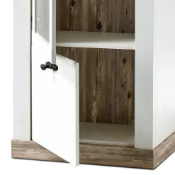 Wohnen Landhaus Wohnzimmer Möbel Set Nedita in Weiß & Pinie (vierteilig)