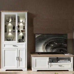 Landhaus Wohnzimmer Möbel beleuchtet - Sinolita (zweiteilig)^Wohnen